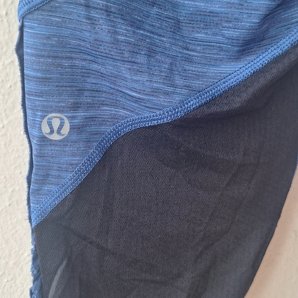 Lululemon Blue Black Run for Your Life Crop Women's Leggings Size 6 - Picture 8 of 11